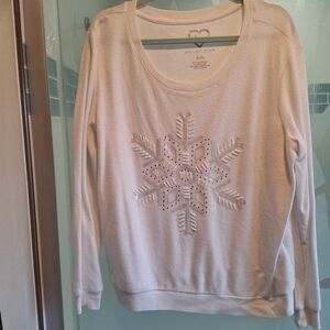 White Womens Tall And Oversized Light Fleece Sweatshirt
